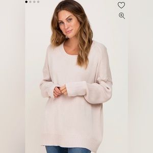 COPY - Beige Ribbed Trim Sweater
